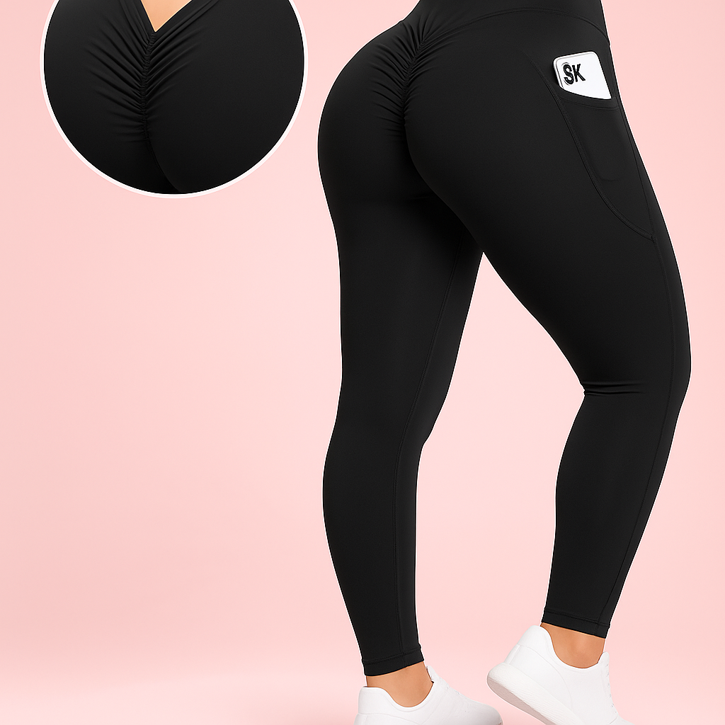 V Back Scrunch Butt Leggings