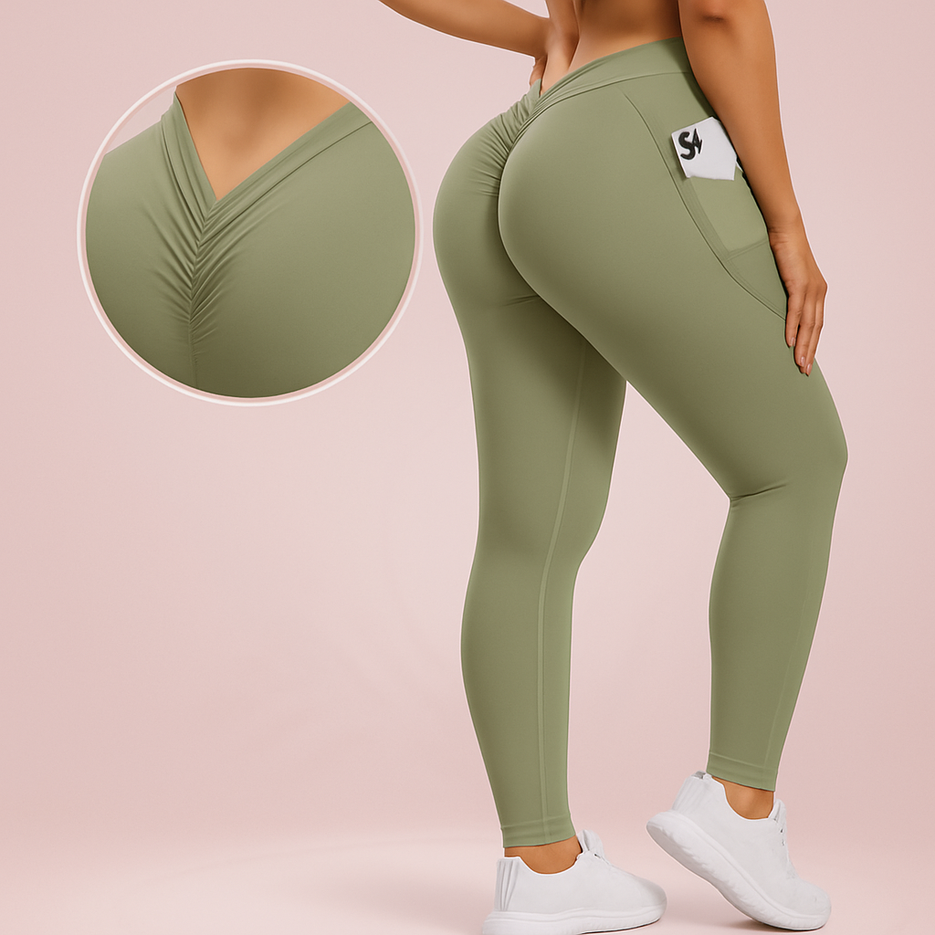 V Back Scrunch Butt Leggings